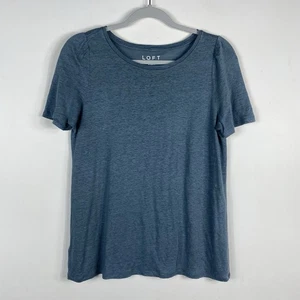 Camiseta Top Ann Taylor LOFT Talla XS 100 % Lino Manga Corta Azul - Imagen 1 de 4