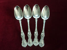 Silverplate Flatware Lot of 4 Wallace Floral 1902 Oval Soup Spoons Mono