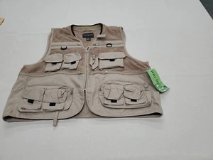 Rio Bravo Khaki Men's Fly Fishing Vest Size XXLarge Multi 24 Pockets Stream VTG - Picture 1 of 20