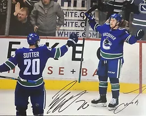 Brandon SUTTER & Leipsic Signed 8x10 Photo! Vancouver Canucks!!! . W/COA - Picture 1 of 1