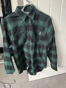 Mens Carhartt Green Checked Flannel Shirt - Picture 1 of 2