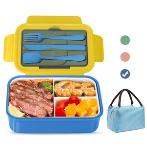Porta Pranzo per Bambini Adulti Contenitore Alimenti Picnic Bento Contenitore 4 Scomparti - Foto 1 di 19