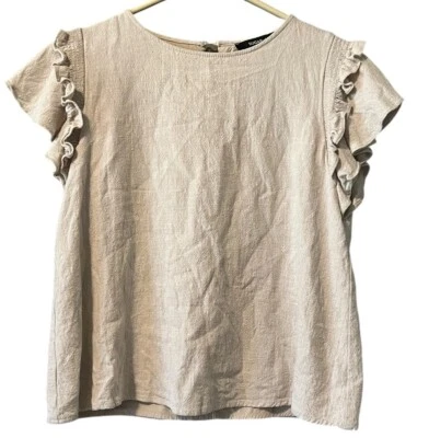 Сахар + губы льняной смеси рубашка женщин размер XS хиппи богемное крестьянин Cottagecore - Изображение 1 из 4