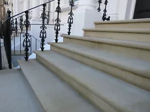 Sawn Step Treads with Bullnose Front - Natural Yorkshire York Stone - Picture 1 of 8