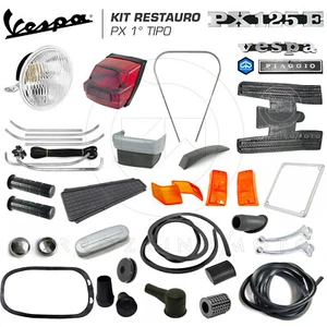 KIT RESTAURO COMPLETO RICAMBI ACCESSORI PER PIAGGIO VESPA PX 125 E 1° TIPO EL. - Foto 1 di 1