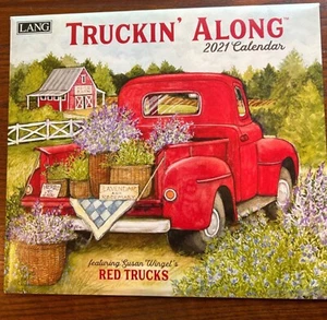 Lang Truckin’ Along 2021 12”x14” wall calendar feat paintings of Susan Winget. - Picture 1 of 3