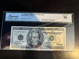 DBR 1996 $20 FRN San Francisco STAR Fr. 2084-L* Legacy 30 Serial AL02023413* - Picture 1 of 2