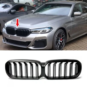 Matte Black Fits For BMW 5er G30 Sedan LCI Front Kidney Grille Double Slats 2021 - Picture 1 of 4