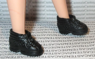 SHOES 11.5 FASHION DOLL 1993 TYCO BLOSSOM RUSSO BLACK ANKLE BOOTS ACCESSORY - Image 1 of 4
