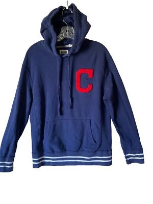 Cleveland Indians Guardians Hoodie Pullover Sweatshirt Small Block C Blue Nice - Image 1 of 4
