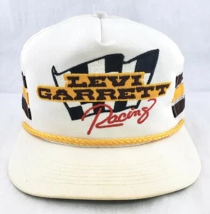 Levi Garrett Racing 3-Stripe Mesh Snapback Hat Trucker Vintage Corded Nascar - Picture 1 of 9