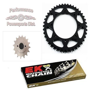 KAWASAKI 1990-16 KL650 KLR650 KLR NEW SPROCKET 16/43 SET and EK O-RING CHAIN KIT - Picture 1 of 6