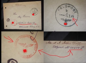 Ganzsache Fp.47217 Marine Art.Abt.611 Neukirch 2.WK 3.Reich WWII Frankreich 1944 - Bild 1 von 1