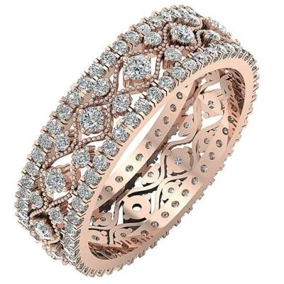 Designer Eternity Engagement Ring I1 G 1.75 Ct Natural Diamond 14K Rose Gold - Image 1 of 4