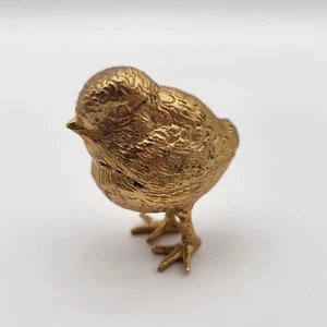 Vintage Hollywood Regency Florenza Brass Metal Baby Bird Chick - Picture 1 of 17