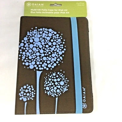 Gaiam мульти наклон Folio чехол для iPad воздуха Dotty дерево коричневый синий новый - Изображение 1 из 4