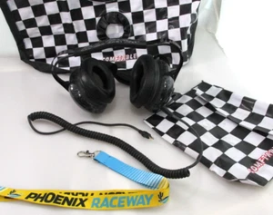 Race Ready Zestaw słuchawkowy Behind the Head NASCAR Phx Raceway Smycz Poduszka w kratkę - Zdjęcie 1 z 11