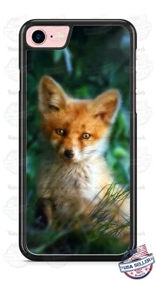 Linda funda protectora de teléfono con arte animal de zorro rojo en madera para iPhone Samsung Google LG Foto 1 de 4