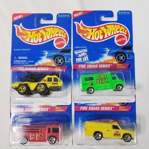 De colección Hot Wheels Fire Squad Series 1995 Completo # 1-4 Tapón de Llama, Ambulancia - Imagen 1 de 11