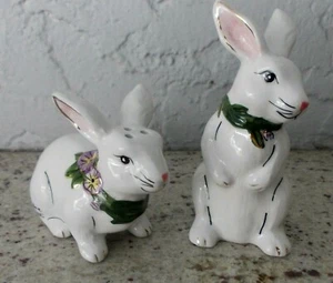 NIB BLUE SKY WHITE EASTER BUNNY SALT AND PEPPER SHAKER SET - Picture 1 of 4