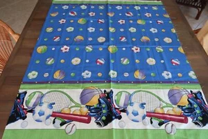 2 Yds. Daisy Kingdom Kinder Sport in Hülle und Fülle Randdruck Stoff 45-46" - Bild 1 von 5