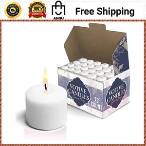 White Votive Candles Unscented Votive Candles Bulk Pack (72 Count) 10 Hour Burn - Picture 1 of 8