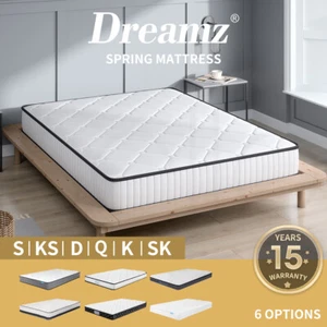 Dreamz Mattress Spring Queen Double King Single Bed Foam Firm 13cm-23cm - Picture 1 of 360