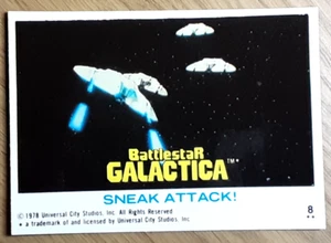 1978 Battlestar Galactica U.K Edition Card 8 SNEAK ATTACK - Picture 1 of 3