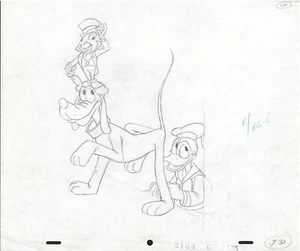 Disney Eastern Airlines Werbezeichnung Donald Duck Pluto Jiminy Cricket Kunst - Bild 1 von 1