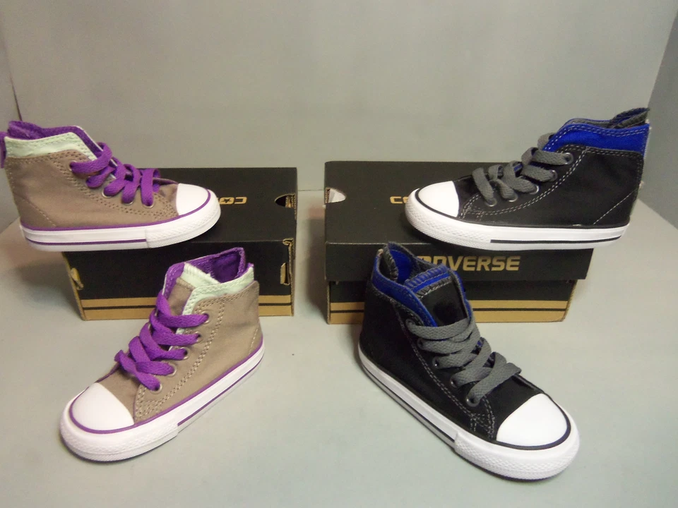 Converse Bebé/Niño Pequeño Niño/Niña Tallas Colores Nuevo en Caja NUEVO 75004 1/0F Cremallera Trasera Parte Superior Alta Foto 1 de 1