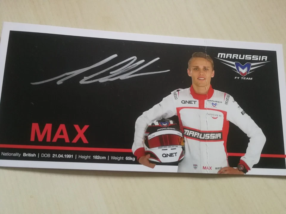 MAX CHILTON - FORMEL 1 - ORIGINAL  AUTOGRAMMKARTE - 11 x 21 cm - SIGNED! - Bild 1 von 1