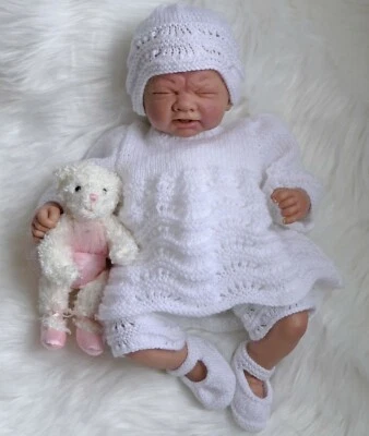 BABY KNITTING PATTERN 85 ANGELICA - PRECIOUS NEWBORN KNITS - REBORN DOLLS