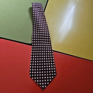 Vintage 40s Mens Necktie Brown Polka Dot Wide Swing Hipster Rockabilly Tie 50X4 - Picture 1 of 6