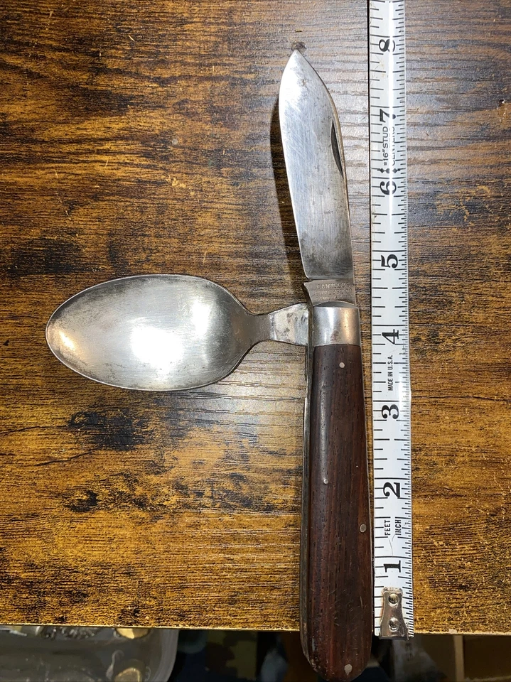 Antiguo cuchillo y cuchara hobo Camillus Cutlery CO. WW1 1917. Modelo 9511. Bonito Foto 1 de 4