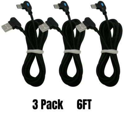 Cable cargador USB tipo C codo de nailon cable de carga para Android Samsung Google LG Foto 1 de 4