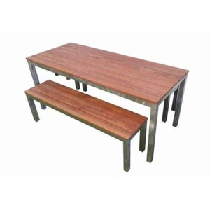 Beer Garden Outdoor Furniture 1800 Galvanised Timber Table & Bench Seat Setting - Picture 1 of 1