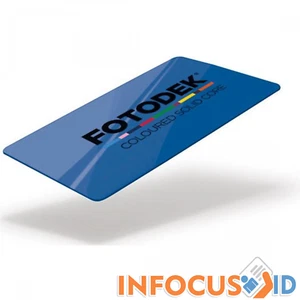 Fotodek® RB76-A Gloss Coloured White Core ID Cards Bristol Blue Pack of 100 - Picture 1 of 4