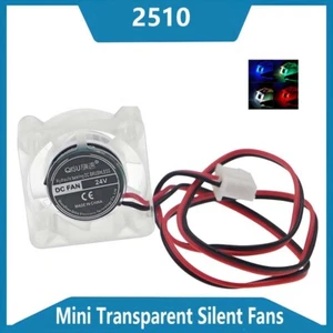 2510 Cooling Fan Mini Transparent Silent Fans Brushless LED Light DC 5V 12V 24V - Picture 1 of 6