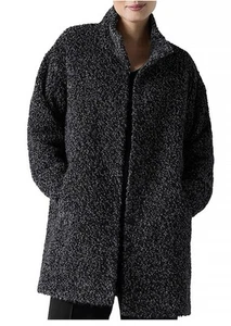 698 NEW EILEEN FISHER Stand Collar Coat,S,Baby Alpaca,Boucle,Jacket,PERU,NWT - Picture 1 of 4
