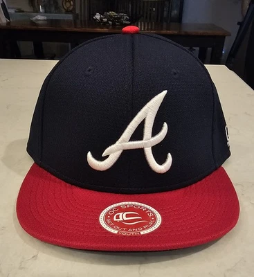 Atlanta Braves MLB OC Sports YOUTH Adjustable Cap Hat Navy/Red, New with Tags