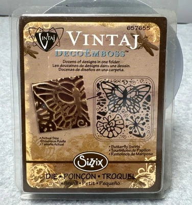 Vintaj DecoEmboss Butterfly Swirls Die Sizzix BIGkick & Big Shot Embossing... - Image 1 of 4
