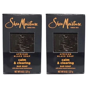 Shea Moisture Calm & Clearing Bar Soap - African Black Soap - 8 oz ( 2 Pack ) - Picture 1 of 6