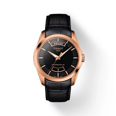 Tissot Couturier Powermatic 80 Black & Rose Gold Men's Watch T0354073605101 - Image 1 of 3