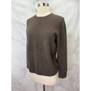 Quince Cashmere Sweater sz M Brown Sweatshirt 100% Cashmere Preppy Academia - Picture 1 of 15