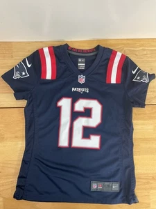 Nike Womens Navy Patriots Tom Brady 12 Jersey On Field Short Sleeve Size S - Picture 1 of 3