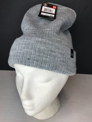 全新带标签 Under Armour 女式 ColdGear 豆豆灰色帽子 — 第 1/4 张图片