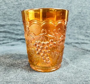 Vintage Imperial Carnival Glass Marigold Grape Pattern Tumbler Cup 4 Inches Tall - Picture 1 of 14