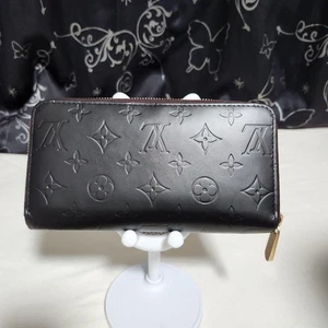 Louis Vuitton Black Leather Long Wallet, Monogram, CA3008, Excellent Condition - Picture 1 of 11