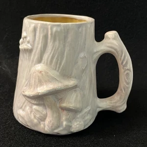 Tazza ceppo fungo ceramica vintage anni '80 dipinta a mano colore chiaro smalto - Foto 1 di 11