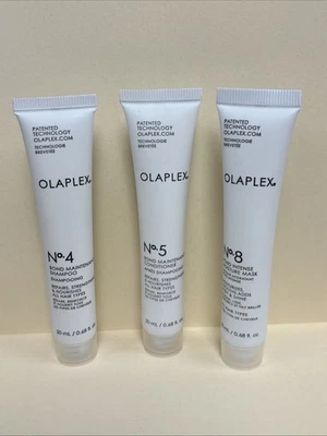 OLAPLEX Champú Nº 4, Nº 5 Acondicionador, Nº 8 Mascarilla Humedad Juego de Viaje Foto 1 de 3